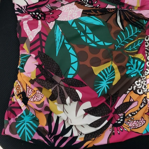 NWT Bleu Rod Beattie Run Wild Draped Tankini Top & Sarong Bikini Bottom 8